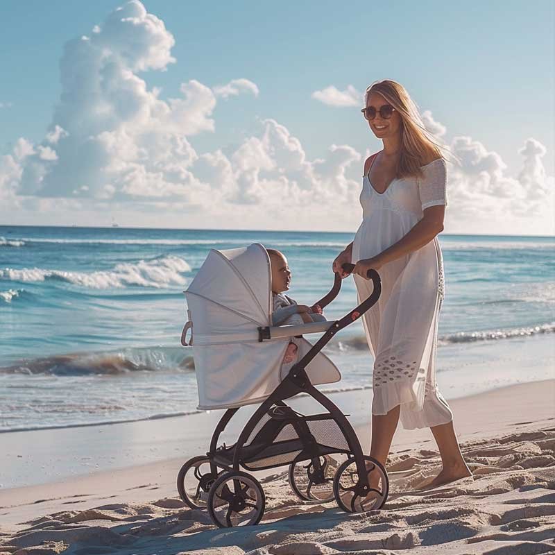Kinderwagen YOYO am Strand