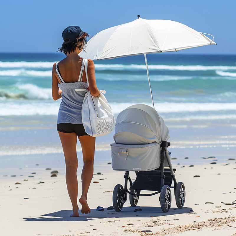 Kinderwagen Strand Sonnenschirm